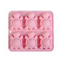6-Hole Tortoise Shape Silicone Mold Fondant Cake Chocolate Mould Pudding Baking Tools Ice Cube Cake Decoration Accessories B
