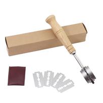 Bread Scoring Tool with Wooden Handle Stainless Steel Dough Cutter Razor Blades for Artisan Bread Baking Dough Slashing and Shaping One Size