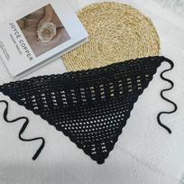 Rankų darbo megzta galvos juosta Minkšta trikampė skara Bandana Saldus plaukų šalikas Moterims smėlis
