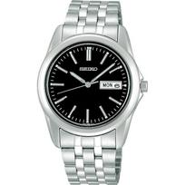 SEIKO SELECTION SCXC013 mens unisex wristwatch battery-operated quartz date day calendar feature black dial stainless steel