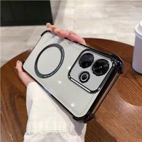 Case for Xiaomi Redmi 13X,13C 5G,13 4G,12 5G,POCO M6 5G,M6 4G,F6 Clear Magnetic Casing Electroplated Lens Frame Phone Cover Redmi 13X juoda