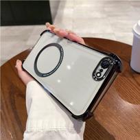 Case for iPhone 7/8 Clear Magnetic Casing Electroplated Lens Frame Phone Cover iPhone 7/8 juoda