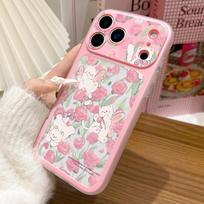 Lazy kitten is suitable for iPhone17promax pink 2-in-1 mobile phone case Apple 16 niche 15 factory iPhone 13&14 rožinė
