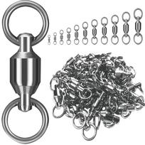 Ball Bearing Swivel #4 Set of 30, 11 Sizes, Stainless #4　22mm sidabras
