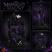 Halloween Haunted House Decoration with Ghost Skeleton and Spider Web Design Indoor Outdoor Halloween Prop Lighted Ornament One Size juoda
