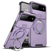 Magnetic Metal Ring Stand Armor Case For Infinix Hot 60i 5G 50i 4G Smart 9 HD Tecno Spark Go Slide Lens Protection Phone Cover Smart 9 4G X6532 violetinė