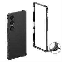 Aušinimo vidutinio rėmo dėklas Sony Xperia 1 VII 1 VI 5G Aliuminio lydinio metalinis kraštas Telefono dangtelis Sony Xperia 1 VI juoda