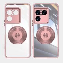 Sony Xperia 1 VIII dėklas, skirtas MagSafe magnetiniam 360° žiedui, matinis skaidrus PC, paprastas telefono dėklas, neslystantis, apsaugantis nuo dulkių buferis Sony Xperia 1 VIII rožinė