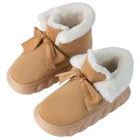 2025 New Winter Fur Snow Boots Women Luxury Thicken Plush Cotton Padded Shoes Woman Platform Lightweight Ankle Boots Botas Mujer 36-37 chaki