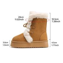 Women's Winter Warm Fur Snow Boots Lace Up Fluffy Plush Platform Ankle Boots for Women Thick Bottom Non Slip Cotton Padded Shoes 36 kupranugaris