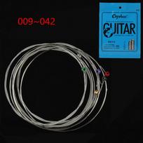 6 vnt./komplektas elektrinės gitaros styga 009-042 nikelio lydinio šešiakampė šerdis + 12 % nikelio šviesus tonas