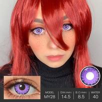 Anime Cosplay spalvoti kontaktiniai lęšiai Geltoni kačių akių lęšiai Helovino kontaktai Raudoni vampyro akių lęšiai Crazy lęšiai violetinė