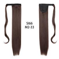 MISS WIG 55 CM sintetinis arklio uodegos plaukų pluošto karščiui atsparūs tiesūs plaukai su netikrų plaukų priauginamais plaukų uodegos perukas gray