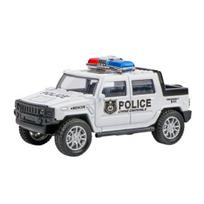 Yousheng 1/36 transporto priemonės policijos automobilio modeliavimas, traukimo atgal sunkvežimio modelis, žaislas vaikams, kalėdinė dovana balta