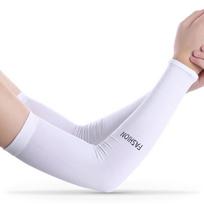 UV Apsaugos nuo saulės Rankovės vyrams ir moterims Vėsinančios Apsauginės Kvėpuojančios Elastingos Vasaros Sportui Without Thumb Hole balta