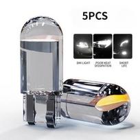 5PCS T10 pločio indikatoriaus lemputė Cob 1smd integruota skaidri LED automobilio lemputė 5PCS balta