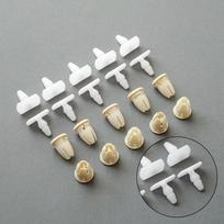 Aukštos kokybės apdailos spaustukai, plastikiniai stumdomi 20 vnt. tvirtinimo mygtukai white