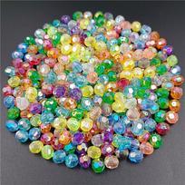 100/40 vnt. 6/8 mm skaidrūs AB simfoniniai ananasų kampiniai karoliukai akrilo apvalūs karoliukai „pasidaryk pats“ rankomis papuošta medžiaga 6mm įvairiaspalvis