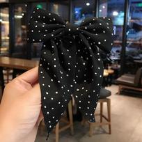 Korėjietiški mados taškeliai gėlėti, dideli lankeliai plaukų segtukai moterims Elegantiški plaukų segtukai su kuodelėmis Mergaičių plaukų aksesuarai Barrette dovanų didmeninė prekyba juoda