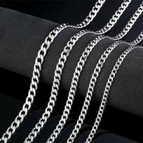 2–10 mm nerūdijančio plieno kubietiška grandinėlė 45–90 cm karoliai, moteris, vyras, niekada neišnykęs 2mm-45cm(18in)