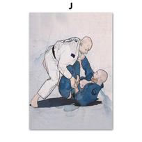 Brazilijos sienų menas Jiu Jitsu drugelis giljotinos drobės tapyba Šiaurės šalių plakatai ir spaudiniai Sienų paveikslėliai gyvenamojo kambario dekoravimui be rėmelio 21*30cm