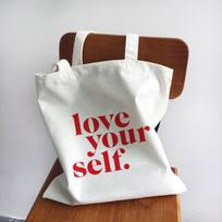 Reusable Shopping Bag Tote Canvas Bag Shopper Shoulder Bags Love Yourself Eco Teacher Student Book Bag Travel Gift Cloth Handbag 24*26cm