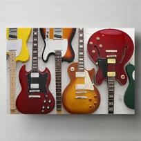 Spalvinga elektrinė gitara Plakatas Drobė Tapyba Muzika Gitaristas Instrumentas Siena Menas Paveikslėliai MusicStudio Namų klubo dekoras Dovana 21x30 No Frame