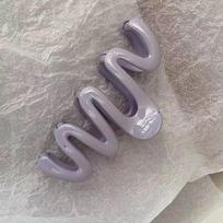 Dopamine Girl Candy Color Y2k Wave Line Nugaros galvos plaukų žnyplių segtukas moterims Nauji plastikiniai plaukų segtukai plaukų žnyplės plaukų priedai šviesiai violetinė spalva