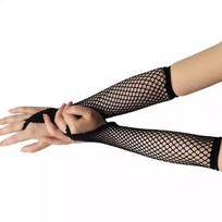 Moteriška madinga tinklelis be pirštų ilgos pirštinės su kojomis, rankogaliais vakarėliui, puošni suknelė, skirta moteriškai, seksuali, graži rankų šildytuvas free size juoda