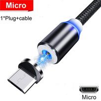 Magnetinis mikro USB įkrovimo laidas, skirtas Samsung Android mobiliojo telefono greito įkrovimo mados įkrovimo laidas 1M Cable+Micro USB Plug juoda