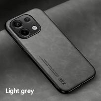 Luxury Leather Case For Xiaomi Redmi Note 13 Pro 4G Cover Magnetic Silicone Protection Phone Case For Redmi Note 13 Pro Plus 5G Redmi Note 13 4G šviesiai pilka spalva