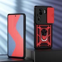 KEYSION Shockproof Armor Case for OPPO Reno 11 Pro 5G 11F 5G Slide Camera Protection Ring Stand Phone Cover for OPPO Reno11 F 5G for OPPO Reno11 Pro 5G tamsiai mėlyna spalva