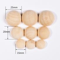 5-20Pcs 15-25mm Half Wood Balls Natural Wood Balls Unfinished Round Balls Wooden Loose Beads Home Decoration DIY Crafts 25mm natūrali