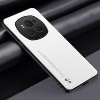 Prabangus PU odinis dėklas „Honor Magic 6 Pro“ galinis dangtelis, visiškai apsaugotas silikoninis telefono dėklas „Honor Magic 6 Lite 5G Magic6“ Honor Magic 6 Pro balta