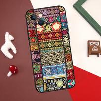 Embroidery Flowers Cover For iPhone 12 11 13 14 15 Pro Max 12 Mini 7 8 Plus X XR XS Max SE 2020 Phone Case iPhone 15 black