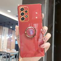 Prabangus padengimo žiedo laikiklis telefono dėklas, skirtas Samsung Galaxy A72 A52 A32 4g 5g A12 A51 A71 A31 M31 M51 A21s stovo silikoninis dangtelis A71 4G