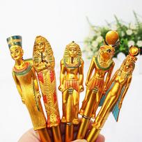 1 vnt. Egipto faraono mėlyno rašalo rašiklis su rutuliuku Karštas štampavimas Mumija Rašymo rašiklis su rutuliuku One Size
