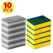 30/5pcs Magic Cleaning Sponges Double-sided Reusable Kitchen Sponge Wipes Pan Pot Dishwashing Scouring Pads Brush Clean Tools yellow