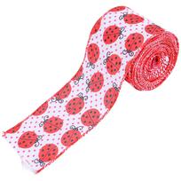 2.5  x 5.5Yard Ladybugs Ribbons Lady Bug Wire Edged Wrapping Ribbon Red Polka Dot Wired Edge Ribbon Red Dot Craft Ribbon 8