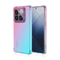 Gradientinis telefono dėklas, skirtas Xiaomi Mi 14T Pro 13T 12T 14 T Pro Silikoninis permatomas minkštas oro pagalvių apsauginis buferis, skirtas Xiaomi Mi14Tpro for xiaomi 14T rožinė žalia spalva