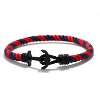 Simple Men Anchor Bracelet Vintage Braided Milanese Rope Women Navy Style Camping Student Wrist Jewelry Gift for Him
