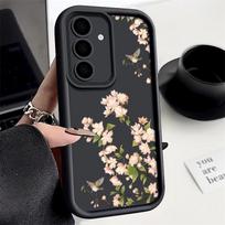 For Samsung S25 S22 Ultra S26 Plus S24 S23 S21 S20 Fe A16 A15 A55 A35 A54 A56 A36 A56 A17 A37 A57 Cherry Blossom Pattern Silicone Soft Anti-Fall Cover Samsung S25 juoda
