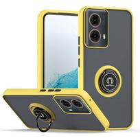 „Armor Matte“ dėklas, skirtas „Motorola Moto G35 G55 G75 G85 5G G05 G15 G04 G04S G24 G34“ dangteliui, stovui ir smūgiams atspariam „Coffee Fundas“ Moto G35 5G geltona