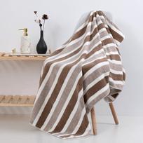 70x140 dryžuotas vonios rankšluostis Minkštas sugeriantis mikropluošto veido prausiklis namuose Minkštas sutirštintas koralinis aksominis vonios rankšluostis 30*30CM kava