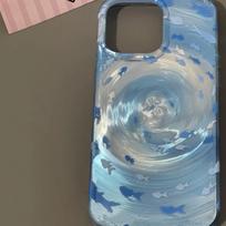 Mėlynas sūkurys žuvies telefono dėklas Apple Iphone16promax-Lazerinis minkštas silikoninis smūgiams atsparus kūrybinis dėklas Iphone16/15/14/13/12/11/Pro/Promax/Plus Apple 11pro