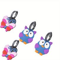 4 Pcs PVC Soft Luggage Tags Creative Cartoon Silicone Travel Boarding Airplane Tag Baggage Accessories 4pcs