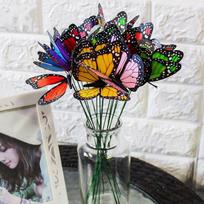 10Pcs 3D Butterfly Simulation Butterfly Waterproof Garden Flower Wedding Yard Planter Outdoor Flower Pots Decoration 10pcs/set black