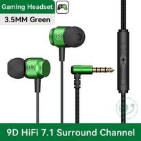Skaitmeninis lustas laidinės ausinės 3,5 mm AUX/Type C 9D HIFI gilus bosas į ausis žaidimų ausinės Samsung Huawei Xiaomi OPPO iPad PC MP3/MP4 3.5MM Green