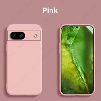 Google Pixel 8a dėklas Google Pixel 8a dėklui Funda skystas minkštas silikonas Para buferis telefono galinis dangtelis Google Pixel 8a For Google Pixel 8a rožinė