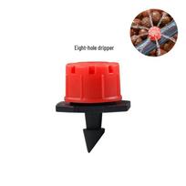 Reguliuojamas 360° sodo laistymo ir purškimo purkštuvas 8-Hole Red Adjustable Flow Emitter